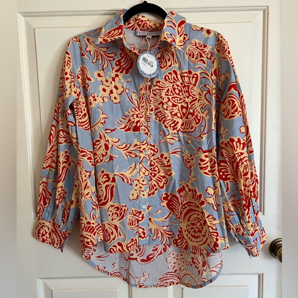Just Bellini high low button down NWT - size M